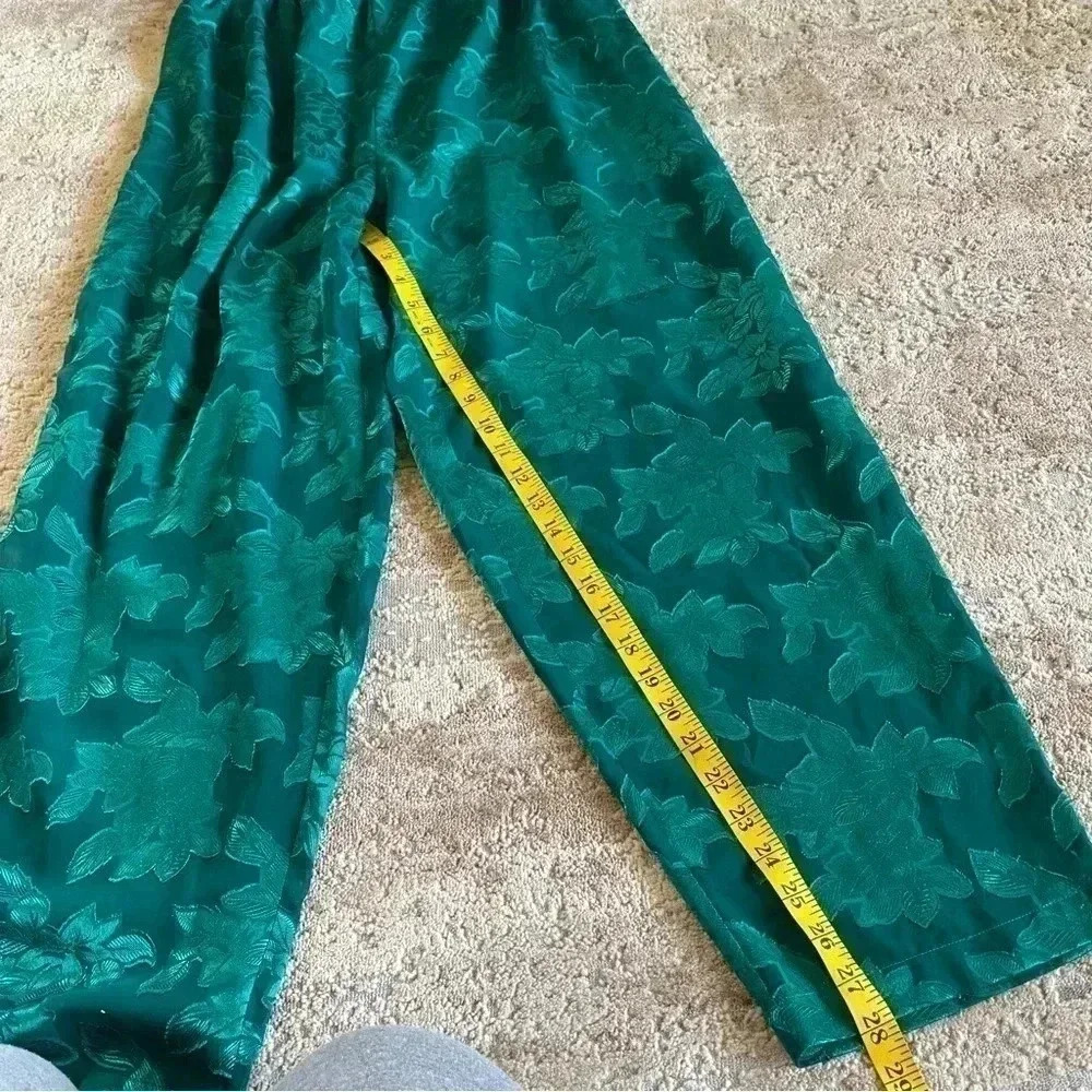 Victoria's Secret Vintage 80s Sheer Green Applique Pajama Bottoms Lounge Pants - Picture 4 of 12